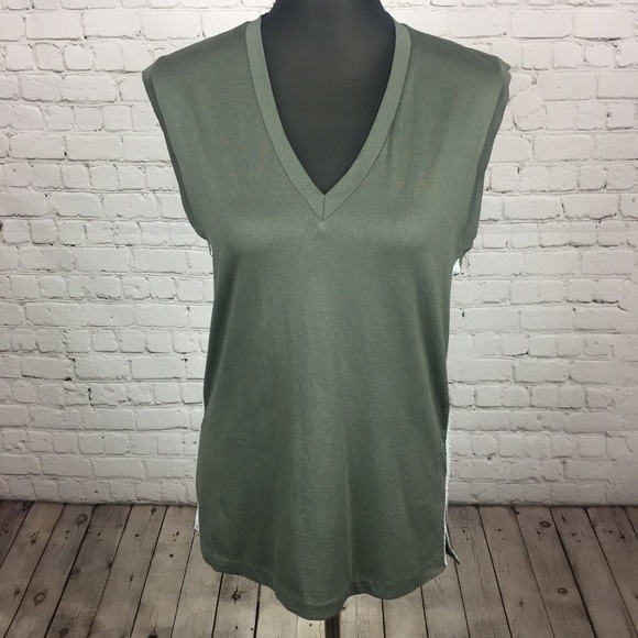 J. Crew Metallic Side Stripe V Neck Tank - Picture 3 of 8